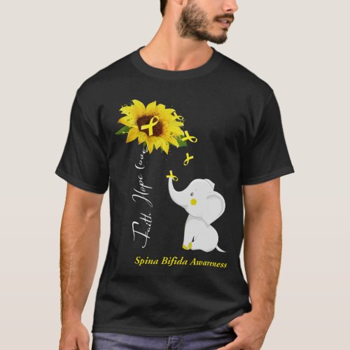 Faith Hope Love Spina Bifida Awareness T_Shirt