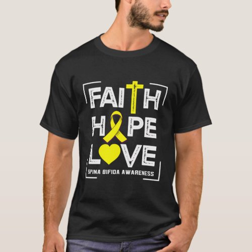 Faith Hope Love Spina Bifida Awareness T_Shirt