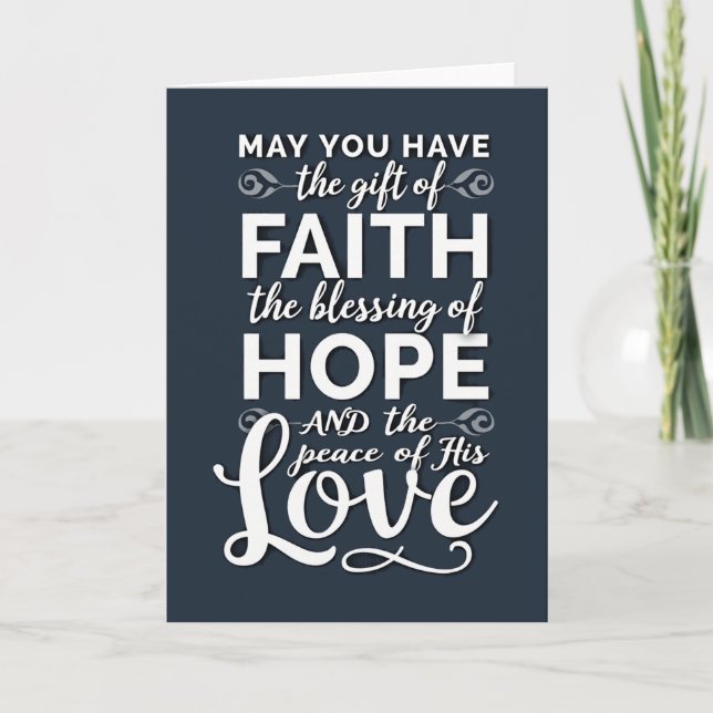 Faith Hope Love Spiritual Blessing Card (Front)