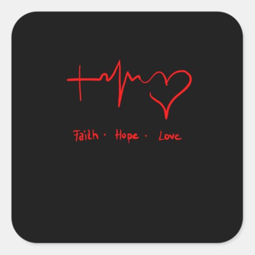 Faith Hope Love Square Sticker