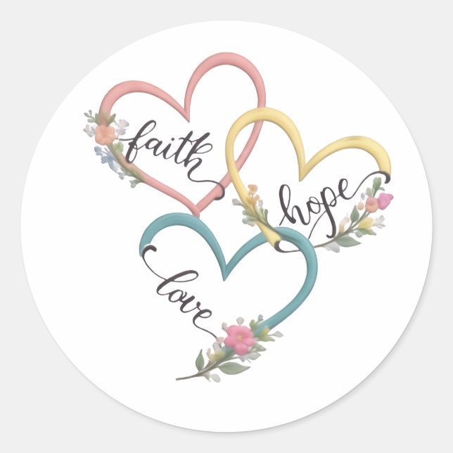 Faith Hope Love Sticker Design (Front)