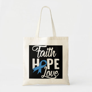 Faith Hope Love Stomach Cancer Survivor Fighter Bl Tote Bag