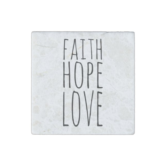 Faith Hope Love Stone Magnet (Front)
