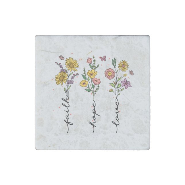 Faith-Hope-Love Stone Magnet (Front)