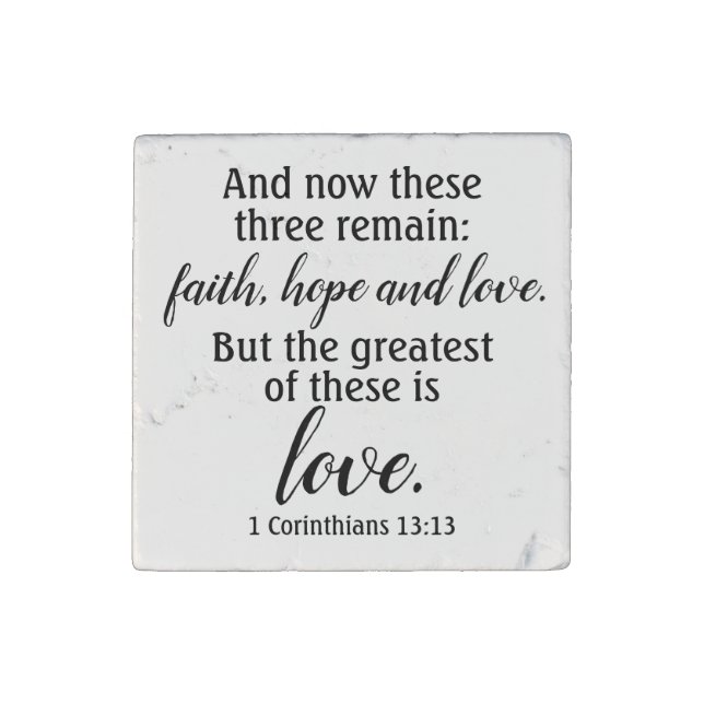Faith Hope Love Stone Magnet (Front)