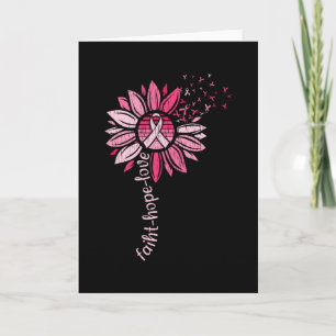 Faith Hope Love Sunflower Breast Cancer Awareness Card