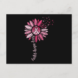 Faith Hope Love Sunflower Breast Cancer Awareness Postcard