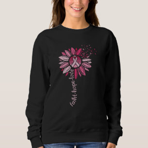 Faith Hope Love Sunflower Breast Cancer Awareness Sweatshirt
