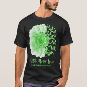 Faith Hope Love Sunflower Butterfly Lyme Disease A T-Shirt