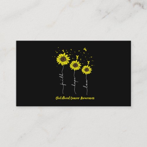 Faith Hope Love Sunflower Childhood Cancer Awarene Business Card