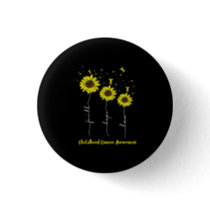 Faith Hope Love Sunflower Childhood Cancer Awarene Button