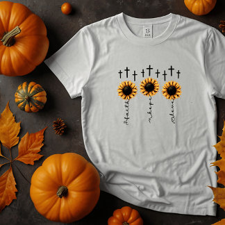 Faith, Hope, Love Sunflower T-shirt