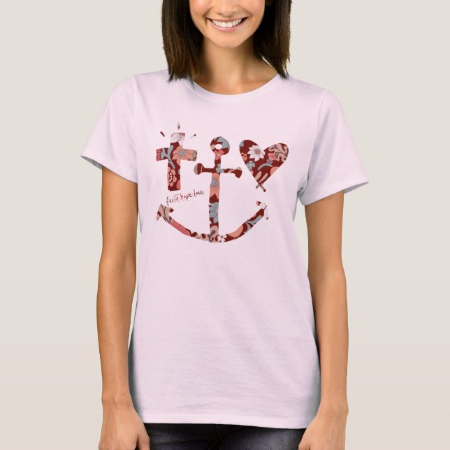 Faith, Hope, Love Symbols T-Shirt (Front)