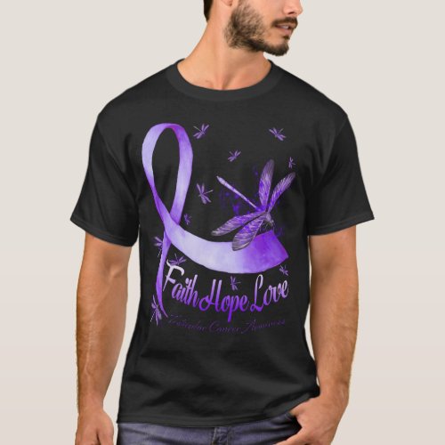 Faith Hope Love Testicular Cancer Awareness Dragon T_Shirt