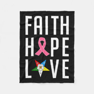Faith Hope Love The Eastern Star Breast Cancer Awa Fleece Blanket