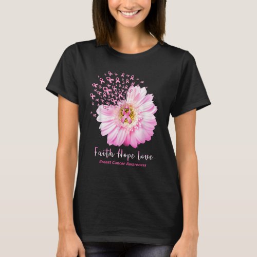 Faith Hope Love Tshirt Breast Cancer Awareness