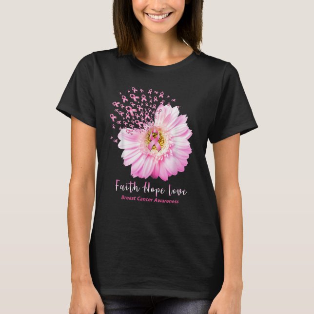 Faith Hope Love Tshirt Breast Cancer Awareness (Front)