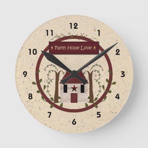 Faith Hope Love Wall Clock