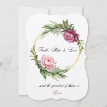 Faith, Hope & Love wedding invitation