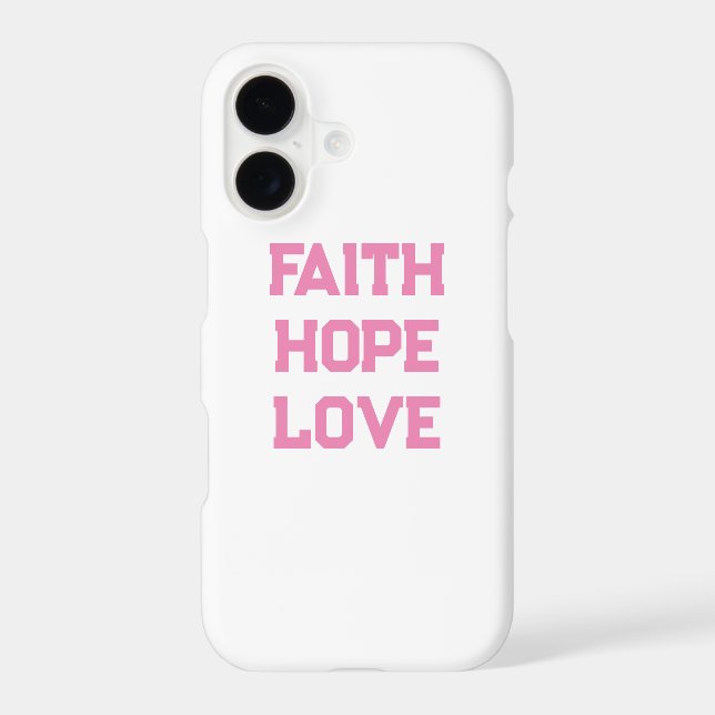 Faith Hope Love white pink Case-Mate iPhone Case (Back)