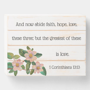Faith Hope Love Wood Sign Box Art