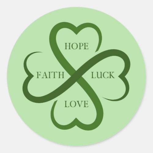 Faith Hope Luck Love     Classic Round Sticker