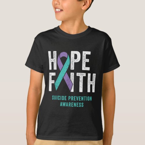 Faith Hope Suicide Prevention Awareness Purple and T_Shirt