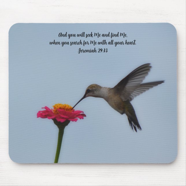 Faith Hummingbird Bible Verse Jeremiah Mouse Pad (Front)