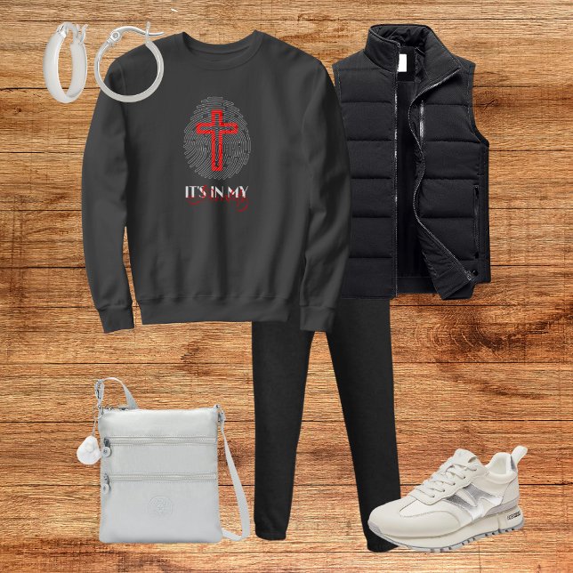 Faith Identity Cross Fingerprint Design Sweatshirt (Creator Uploaded)