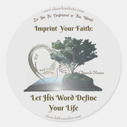 Faith Imprint Spiritual Growth in His Word  Classic Round Sticker