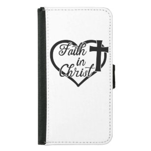 Faith In Christ Christian Cross Samsung Galaxy S5 Wallet Case