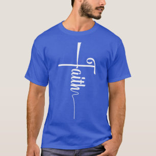 Faith in Curved Font Cross Illustration 6 T-Shirt