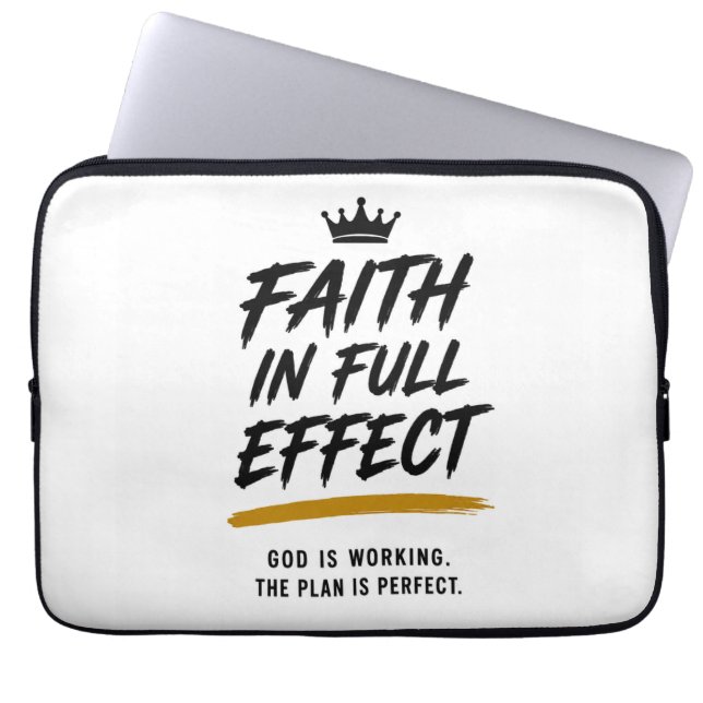 FAITH IN FULL EFFECT — Inspirational Notebook Laptop Sleeve (Front)