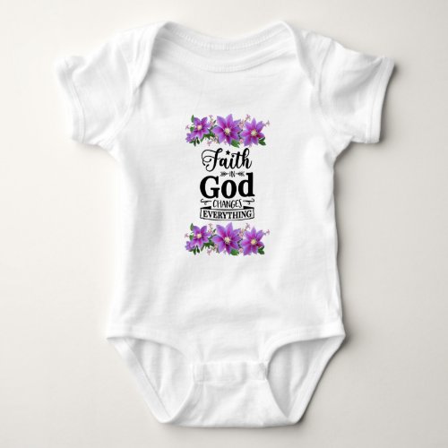 faith in god christian design baby bodysuit