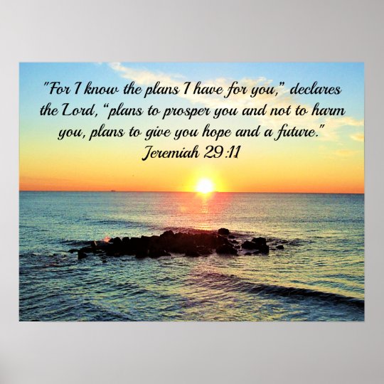 Faith In God Jeremiah 29 11 Bible Verse Sunrise Poster