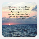 FAITH IN JEREMIAH 29:11 SUNRISE VERSE SQUARE STICKER
