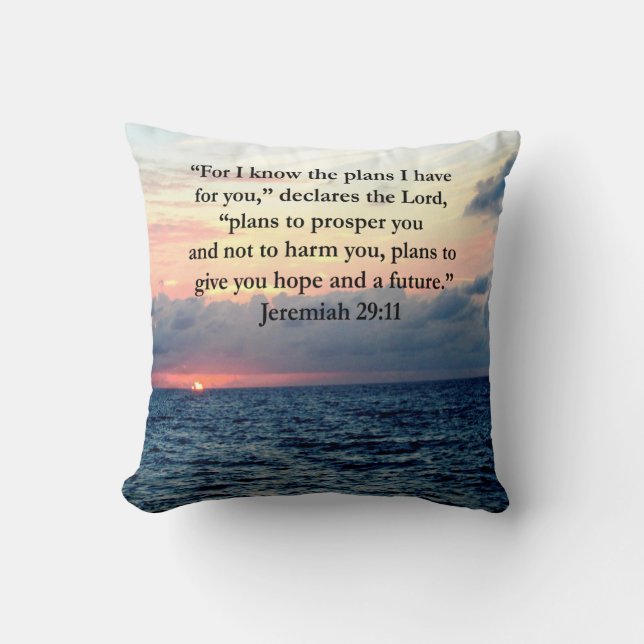 FAITH IN JEREMIAH 29:11 SUNRISE VERSE THROW PILLOW (Front)