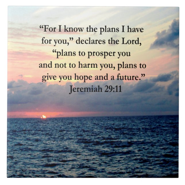 FAITH IN JEREMIAH 29:11 SUNRISE VERSE TILE (Front)