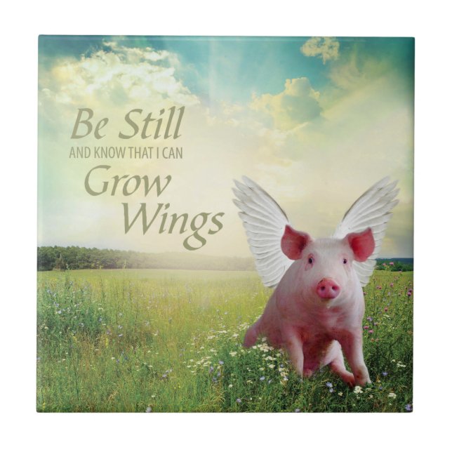 Faith In Pigs Ceramic Tile (Front)