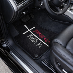 Faith In The Blood White Cross Christian Car Floor Mat