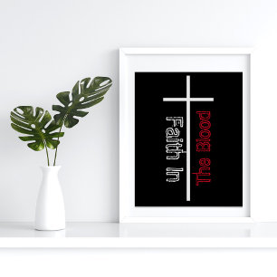 Faith In The Blood White Cross Christian Poster