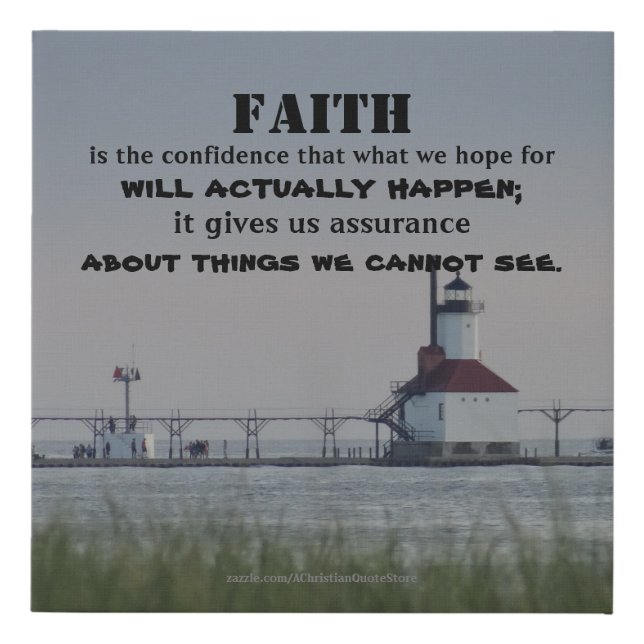 Faith Inspirational Bible Quote Faux Canvas Print (Front)