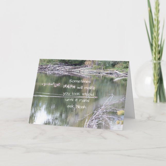 Faith Inspirational Humor Quote Bible Christian  Card (Front)