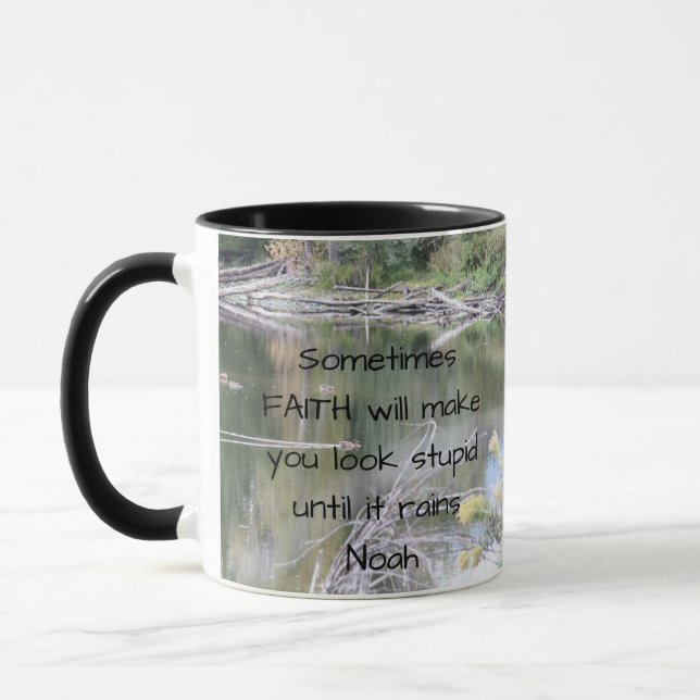 Faith Inspirational Humor Quote Bible Christian   Mug (Left)