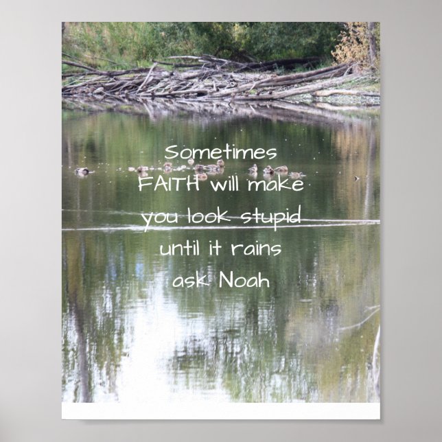 Faith Inspirational Humor Quote Bible Christian  Poster (Front)