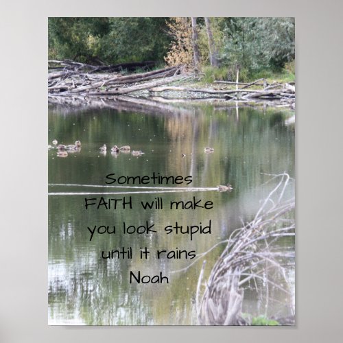 Faith Inspirational Humor Quote Bible Christian  Poster
