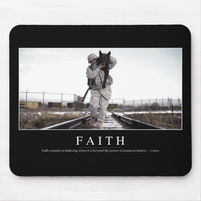 Faith: Inspirational Quote Mouse Pad (Front)