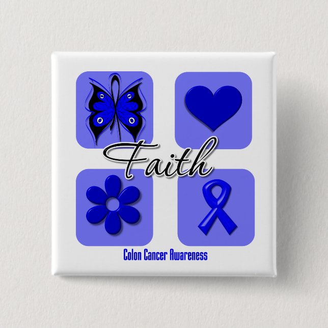 Faith Inspirations Colon Cancer Pinback Button (Front)