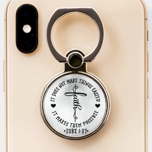 Faith-Inspired Phone Ring Stand (Close Up)