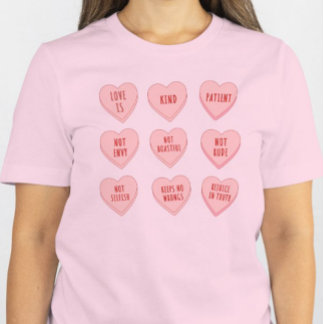 Faith-Inspired Valentine’s Day T-Shirt with Hearts Tri-Blend Shirt